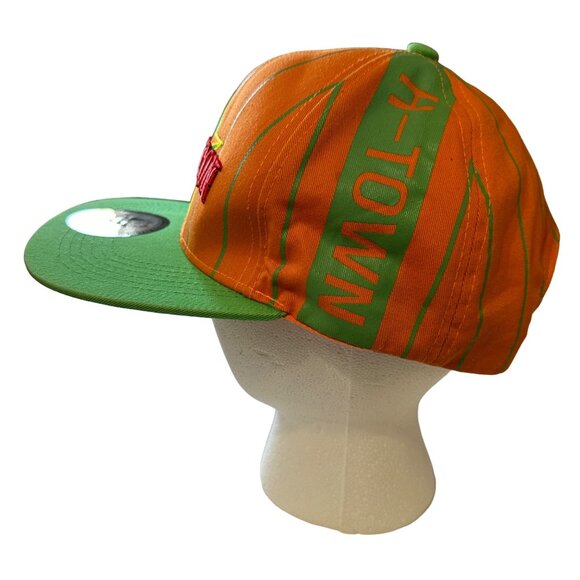 Pitbull Houston One Size Fits Most snap back orange green trucker hat flaw - Picture 4 of 11